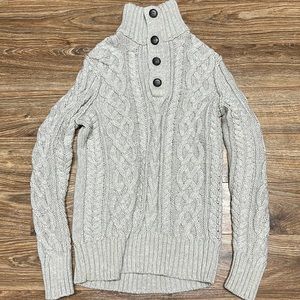 Mens Banana Republic Light Silver Heavy Knit Sweater. Size Small.